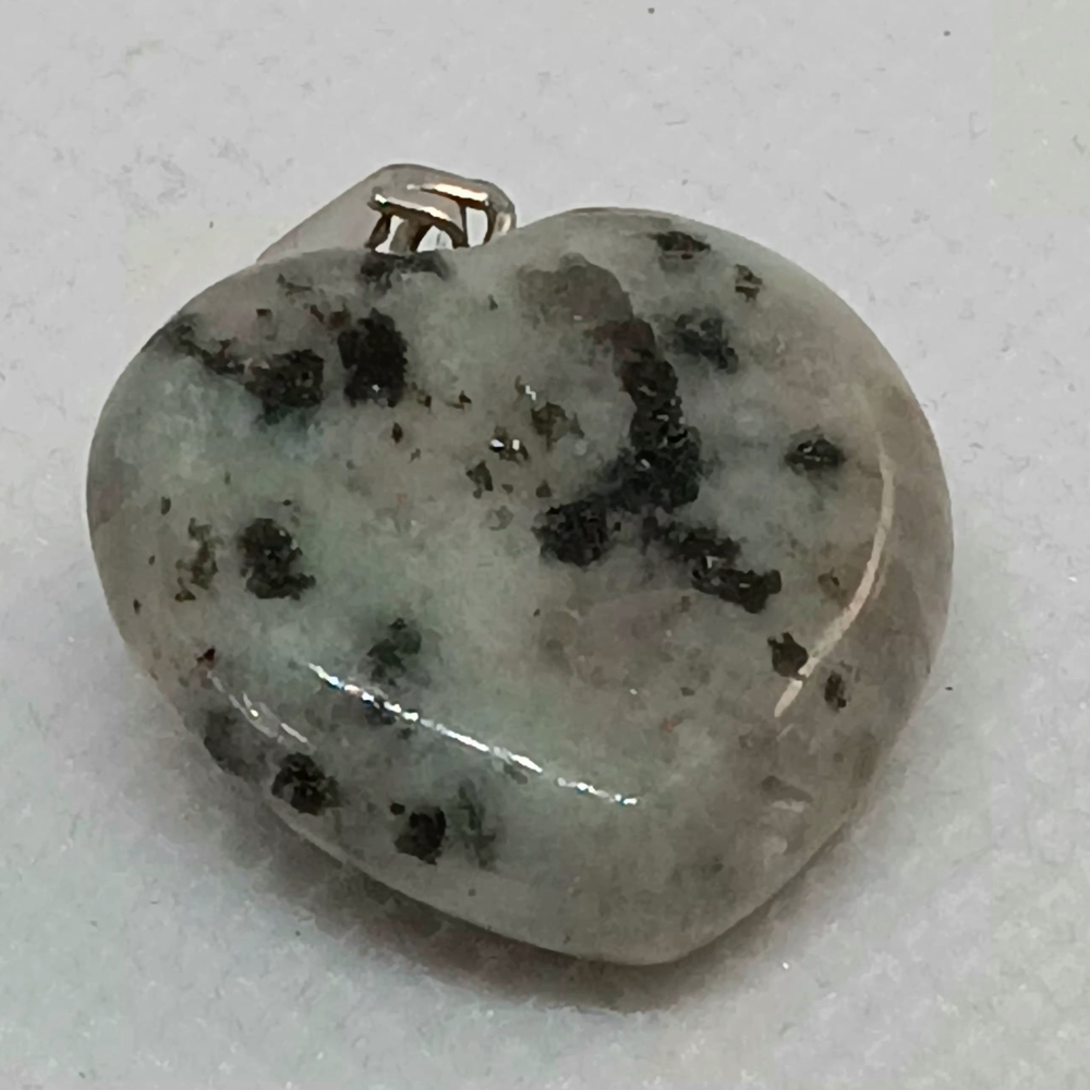 Kiwi Jasper Heart-Shaped Stone Pendant